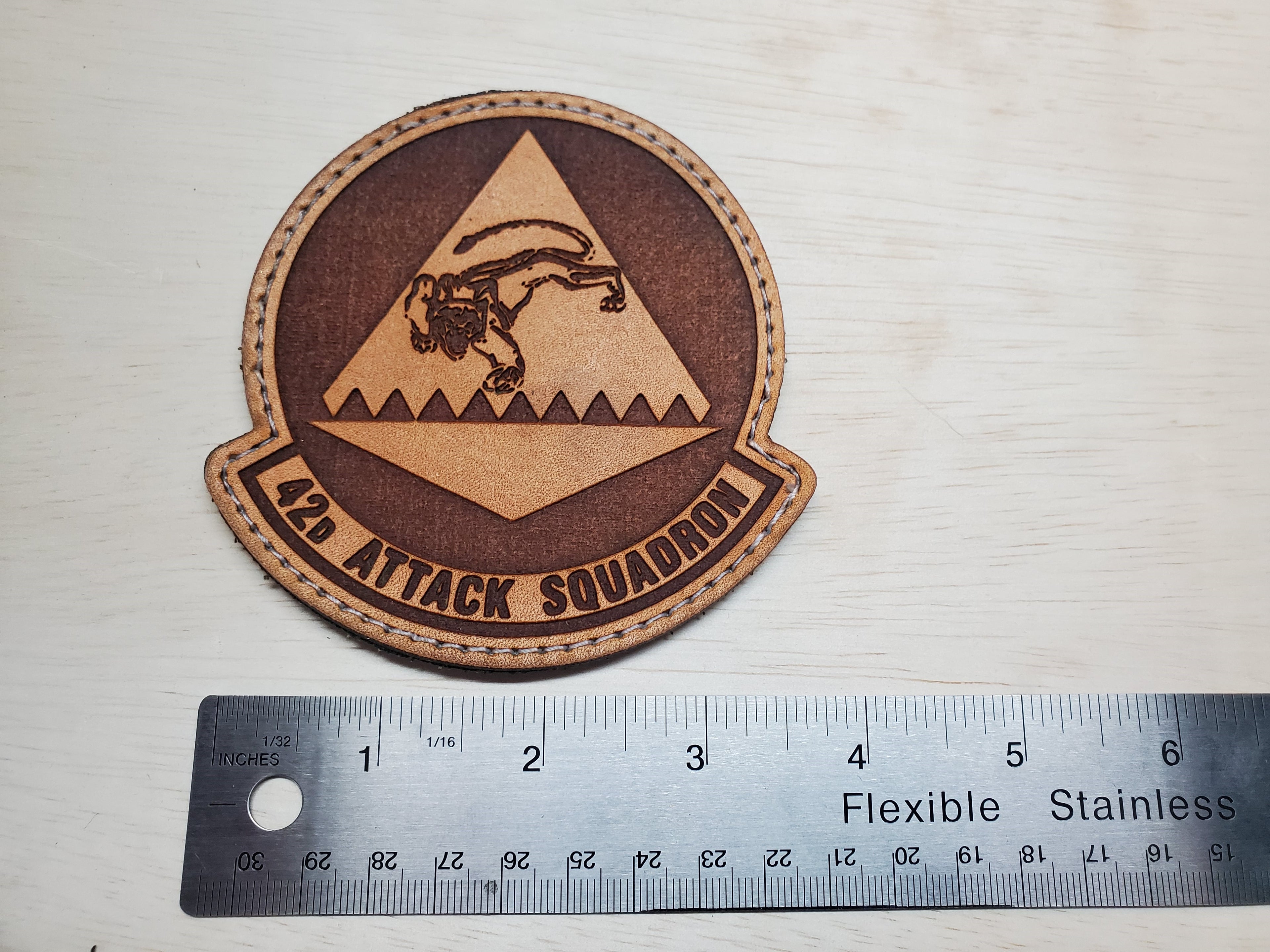 42nd Attack Squadron - Handmade Leather Unit Patch