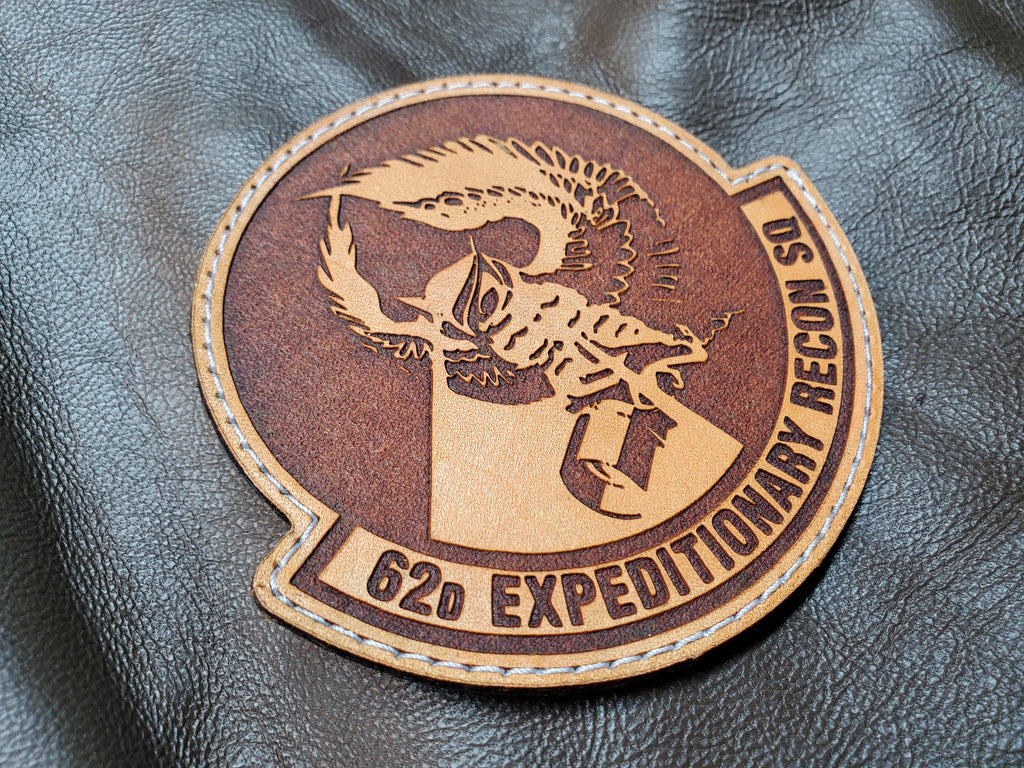 62nd Expeditionary Reconnaissance Squadron - Handmade Leather Unit Patch