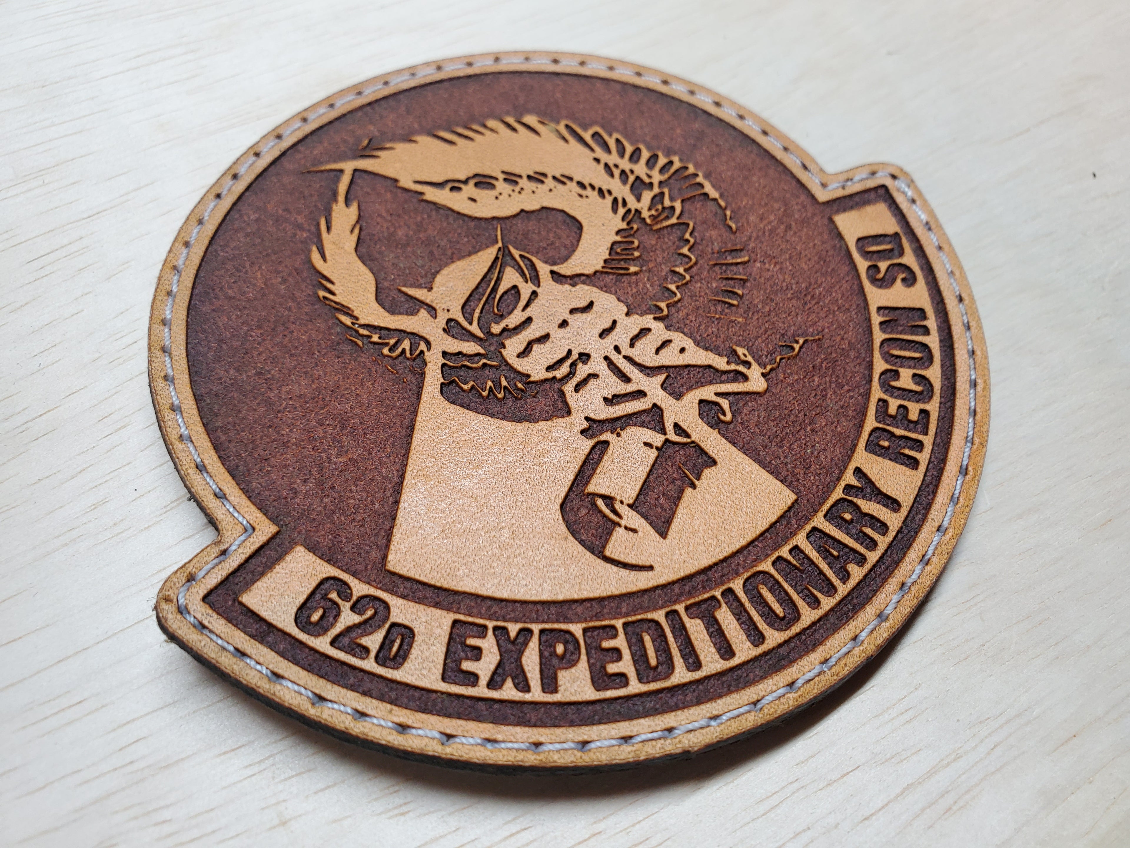 62nd Expeditionary Reconnaissance Squadron - Handmade Leather Unit Patch