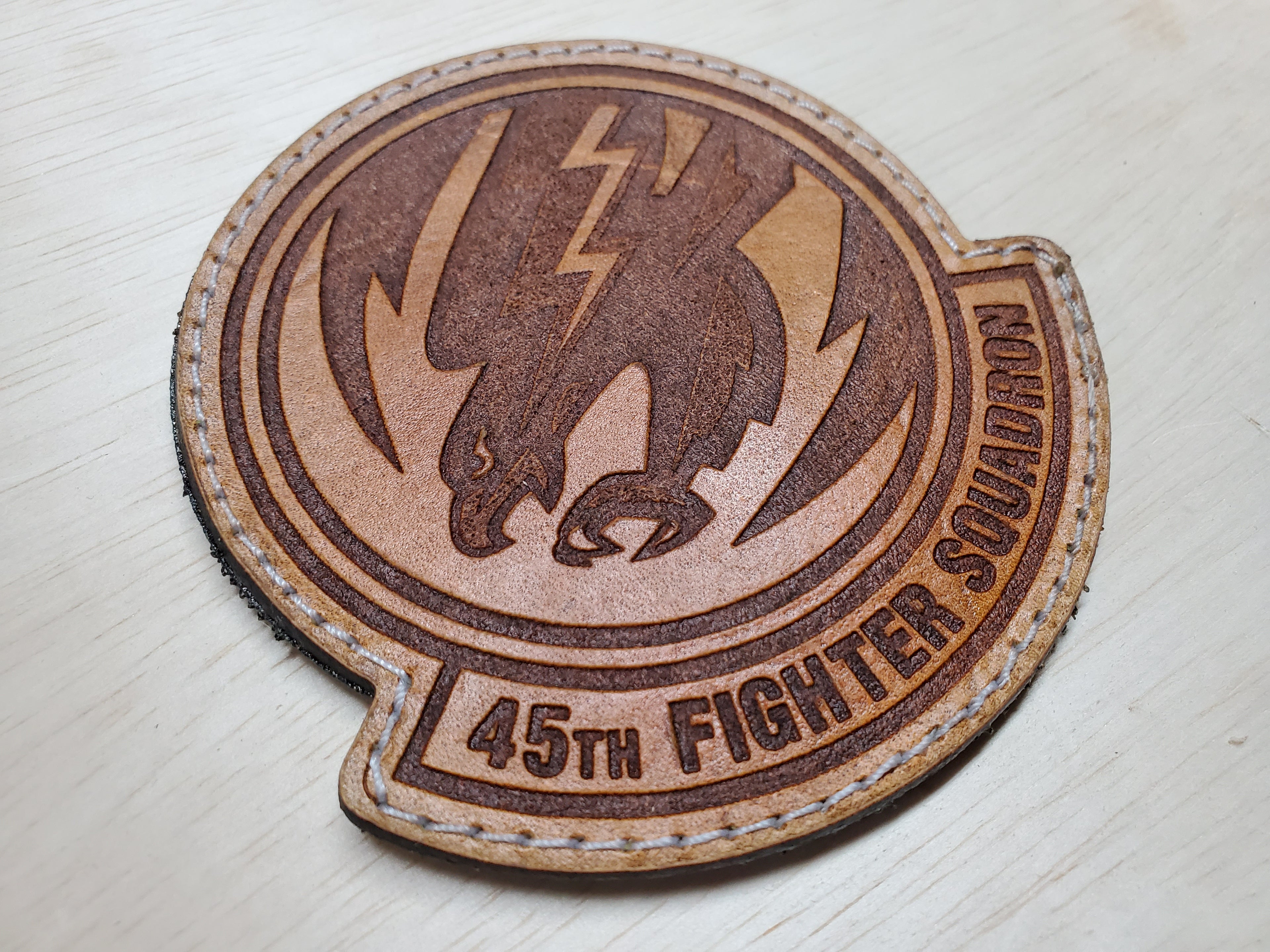 45th Fighter Squadron - Handmade Leather Unit Patch