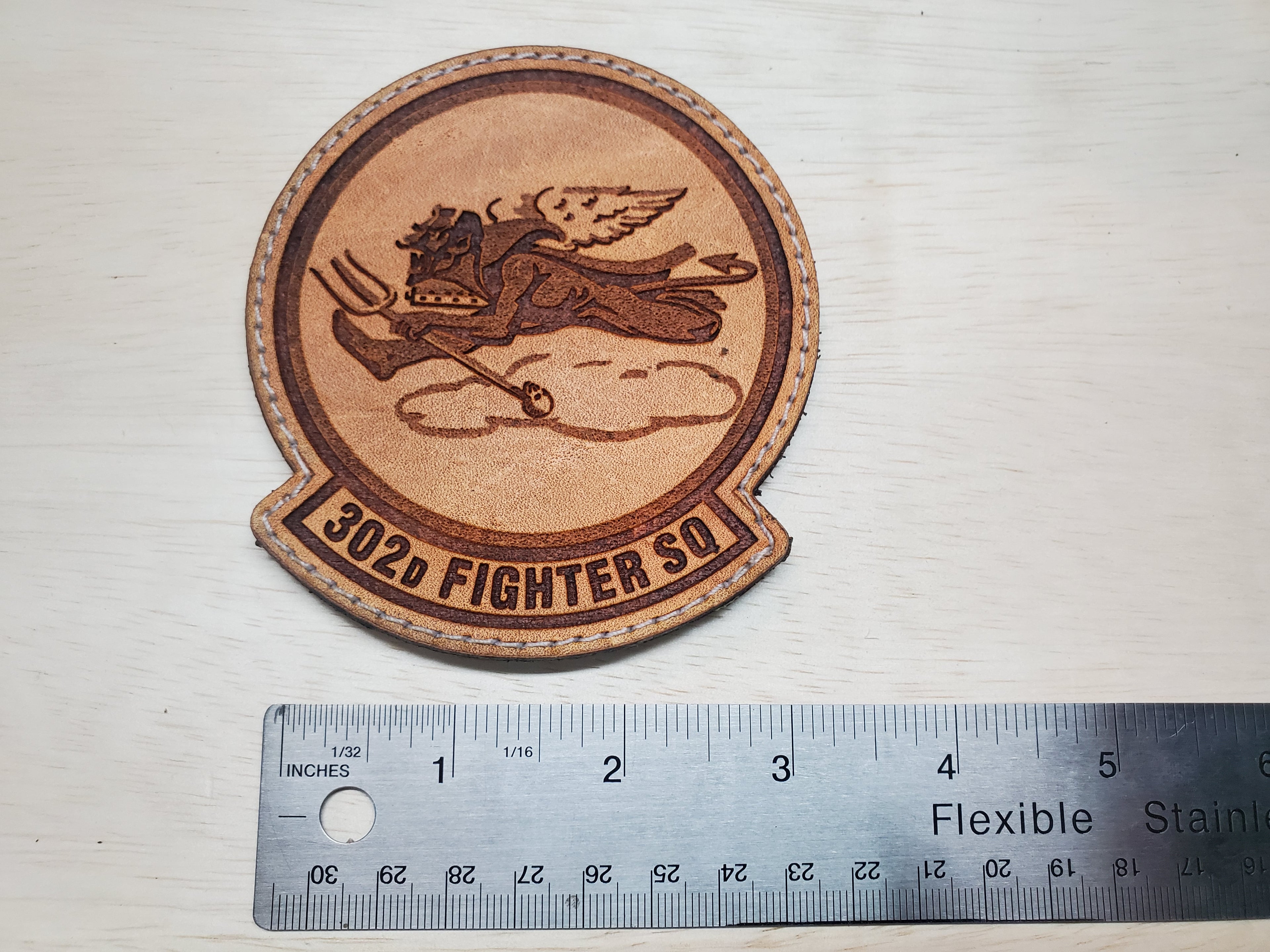 302nd Fighter Squadron "Tuskeegee" - Handmade Leather Unit Patch
