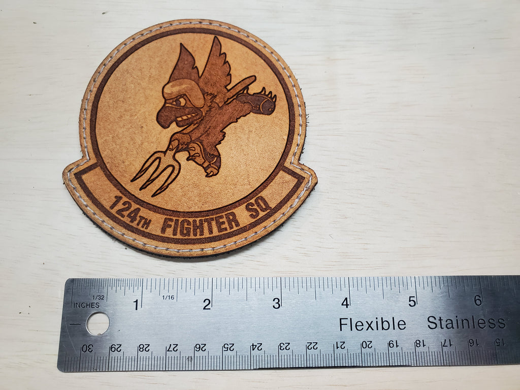 124th Fighter Squadron - Handmade Leather Unit Patch