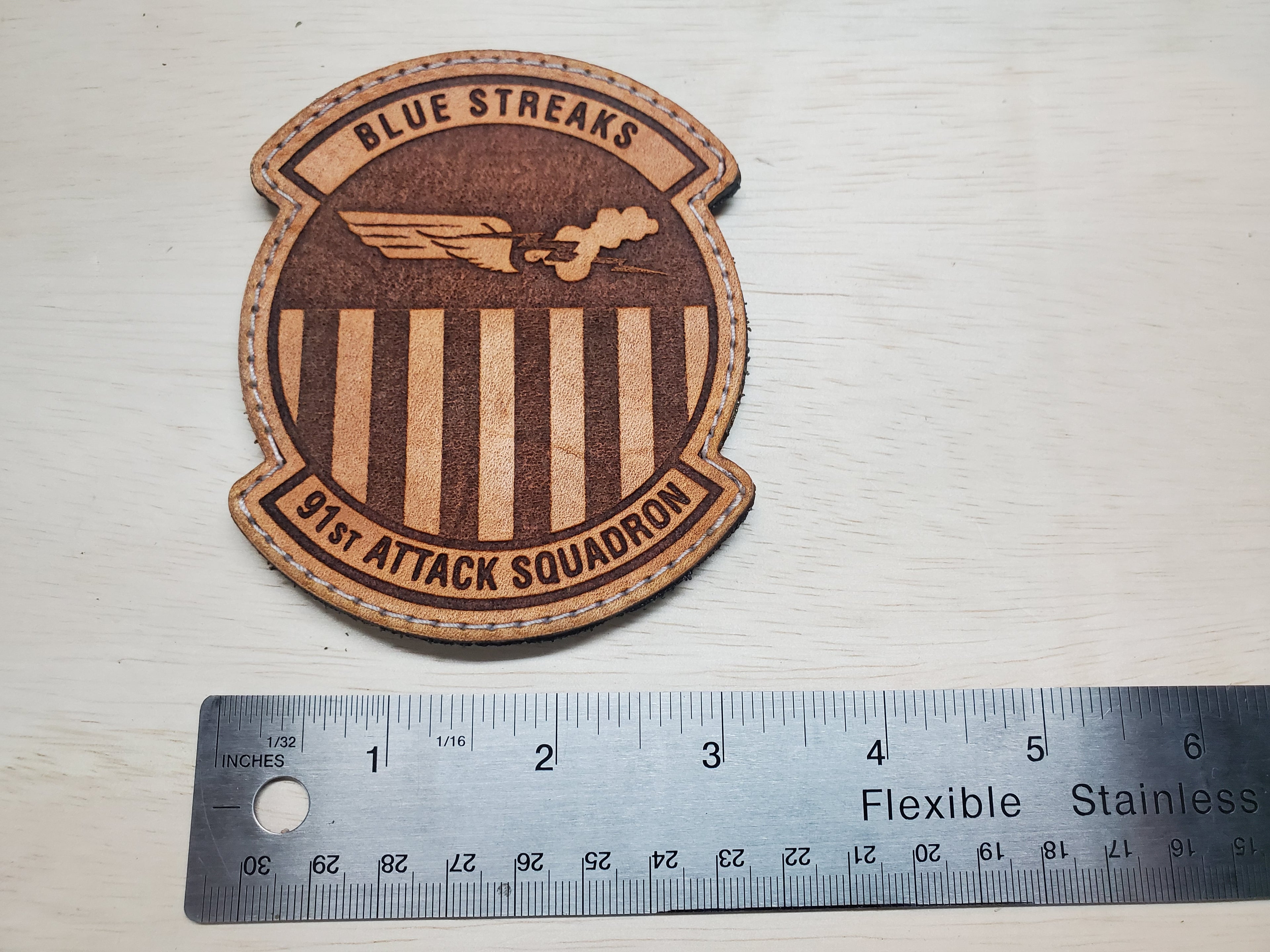 91st Attack Squadron - Handmade Leather Unit Patch