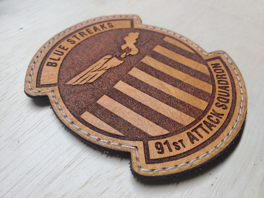 91st Attack Squadron - Handmade Leather Unit Patch
