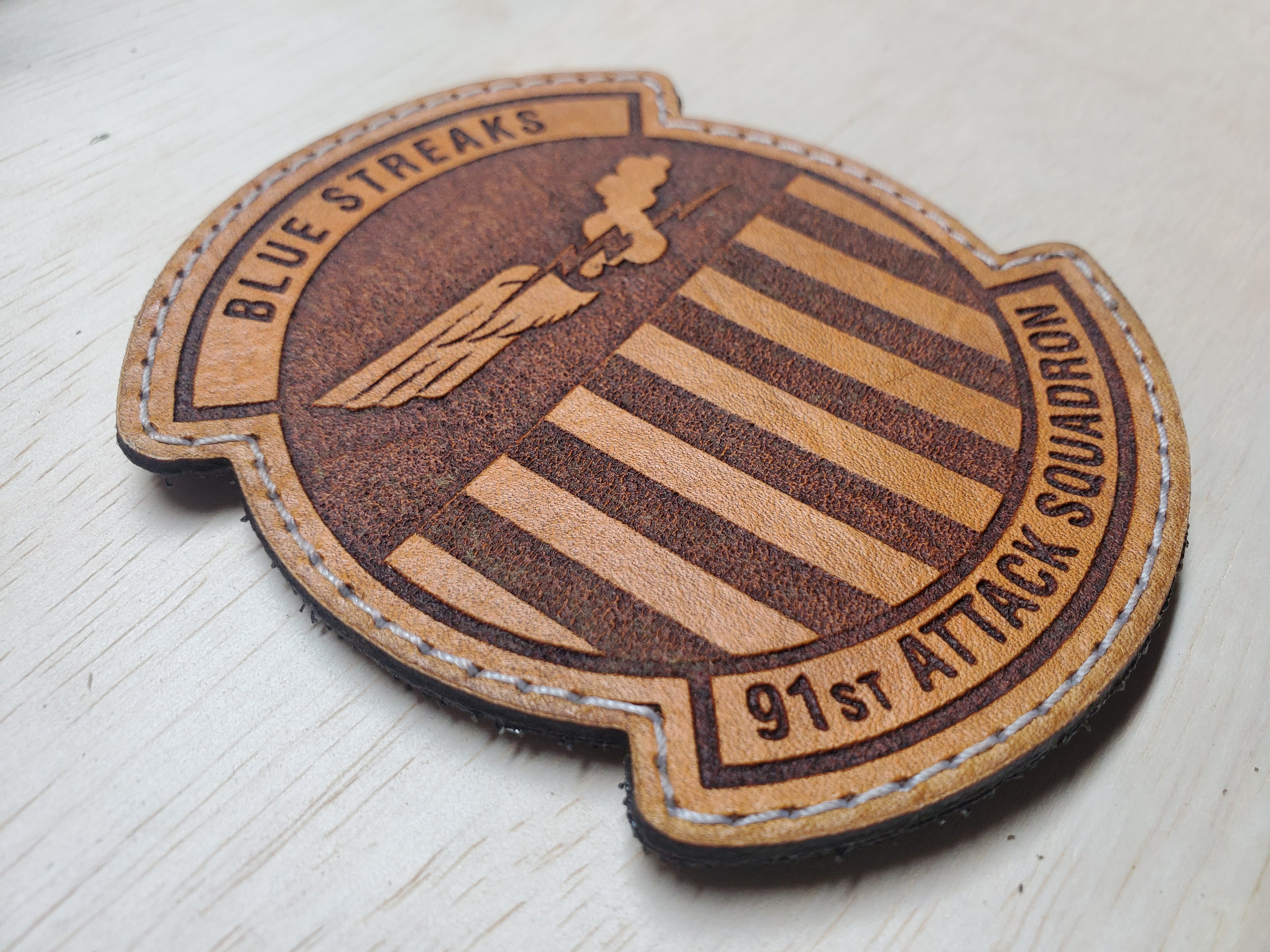 91st Attack Squadron - Handmade Leather Unit Patch