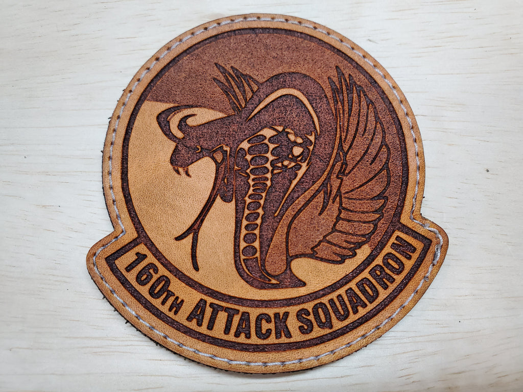 160th Attack Squadron - Handmade Leather Unit Patch