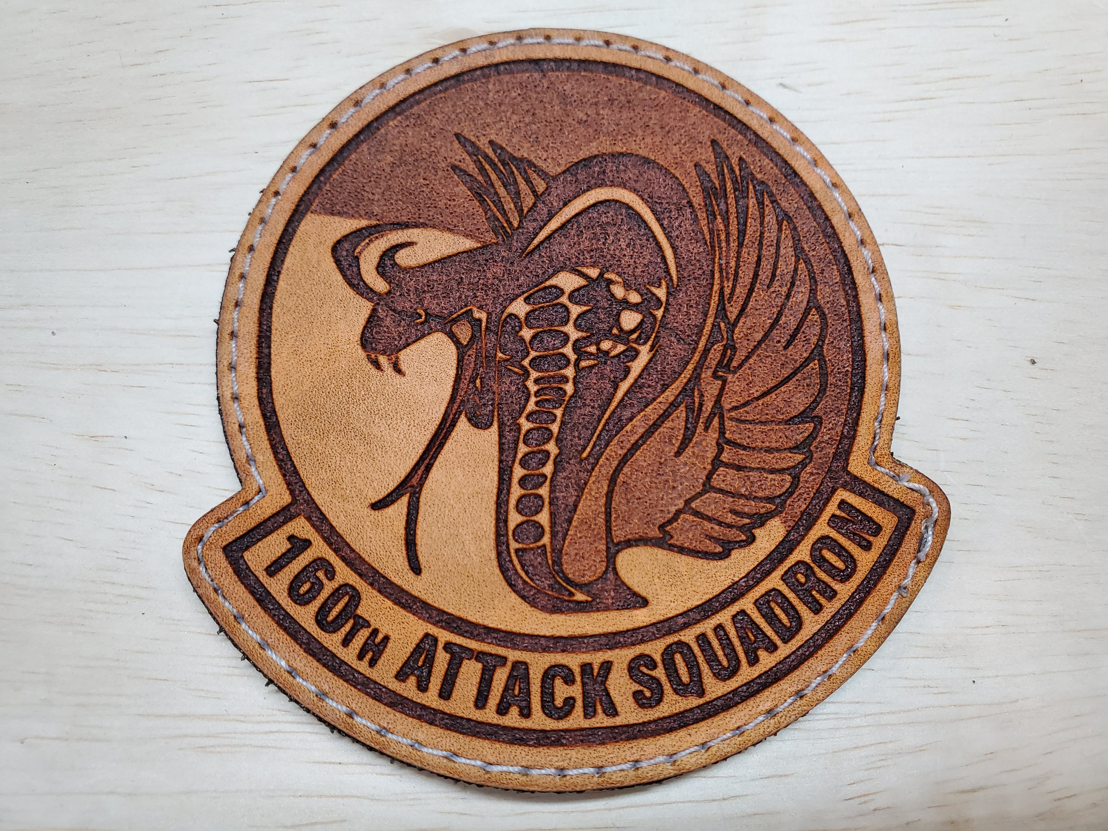160th Attack Squadron - Handmade Leather Unit Patch