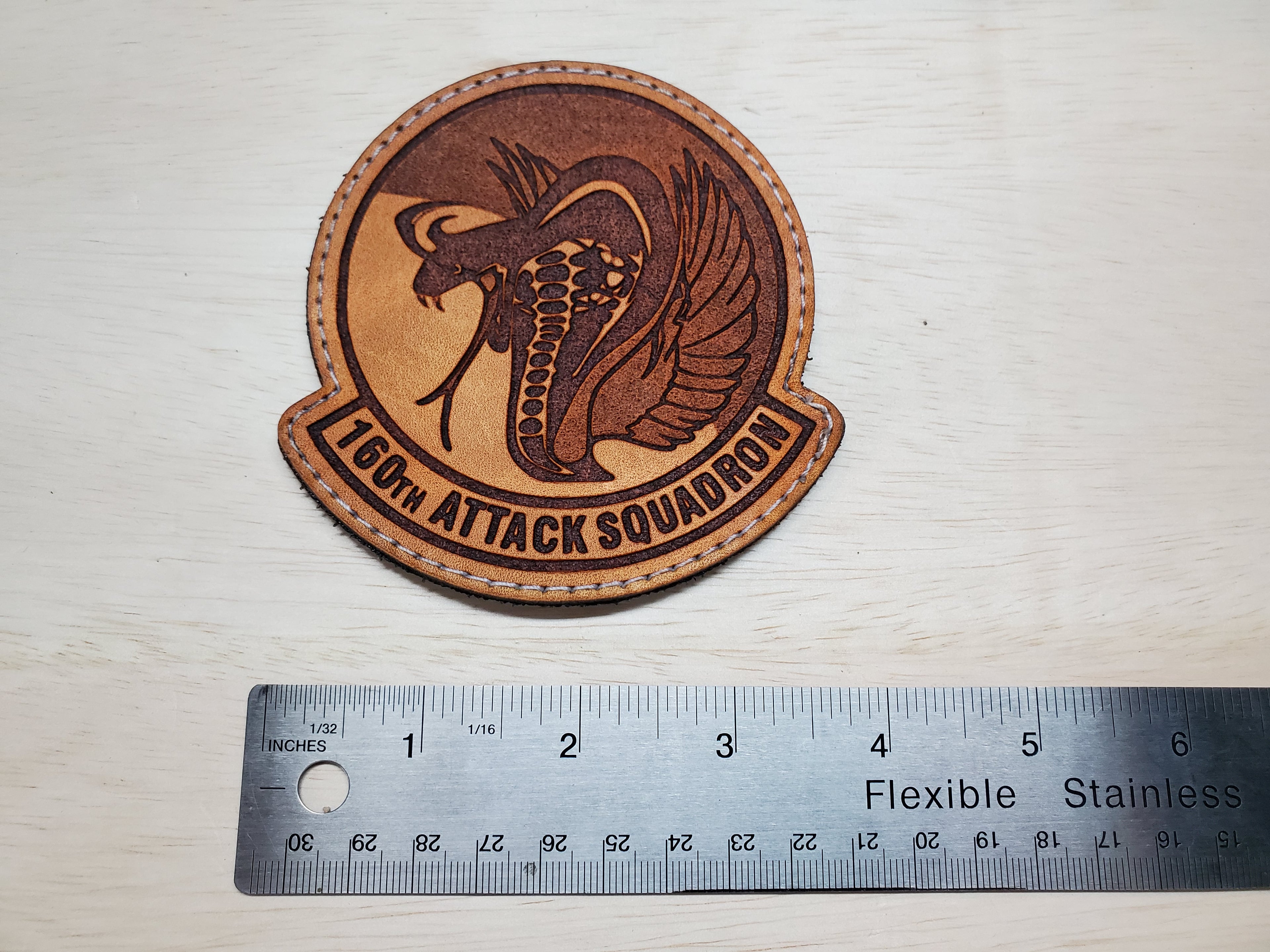 160th Attack Squadron - Handmade Leather Unit Patch