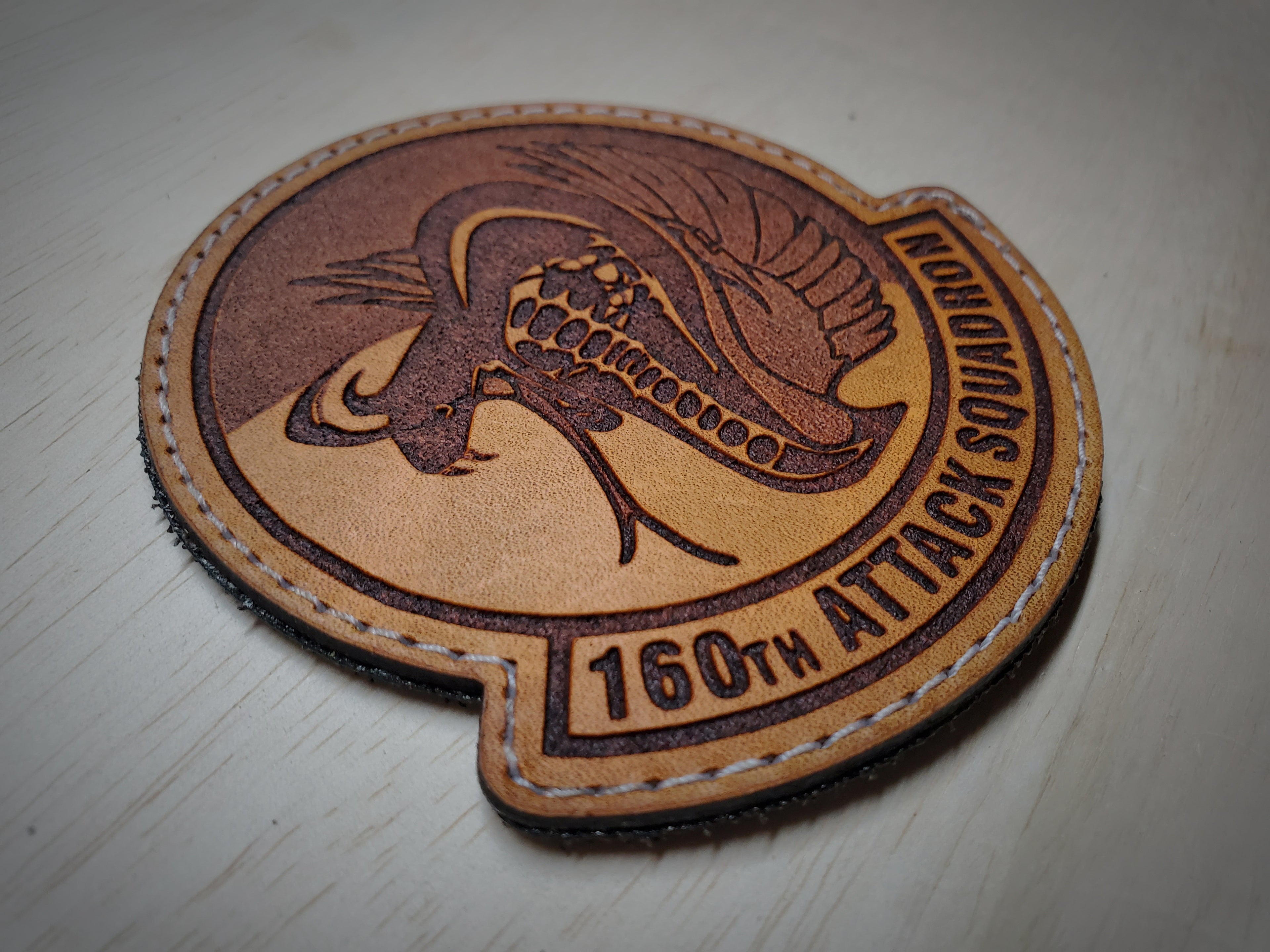 160th Attack Squadron - Handmade Leather Unit Patch