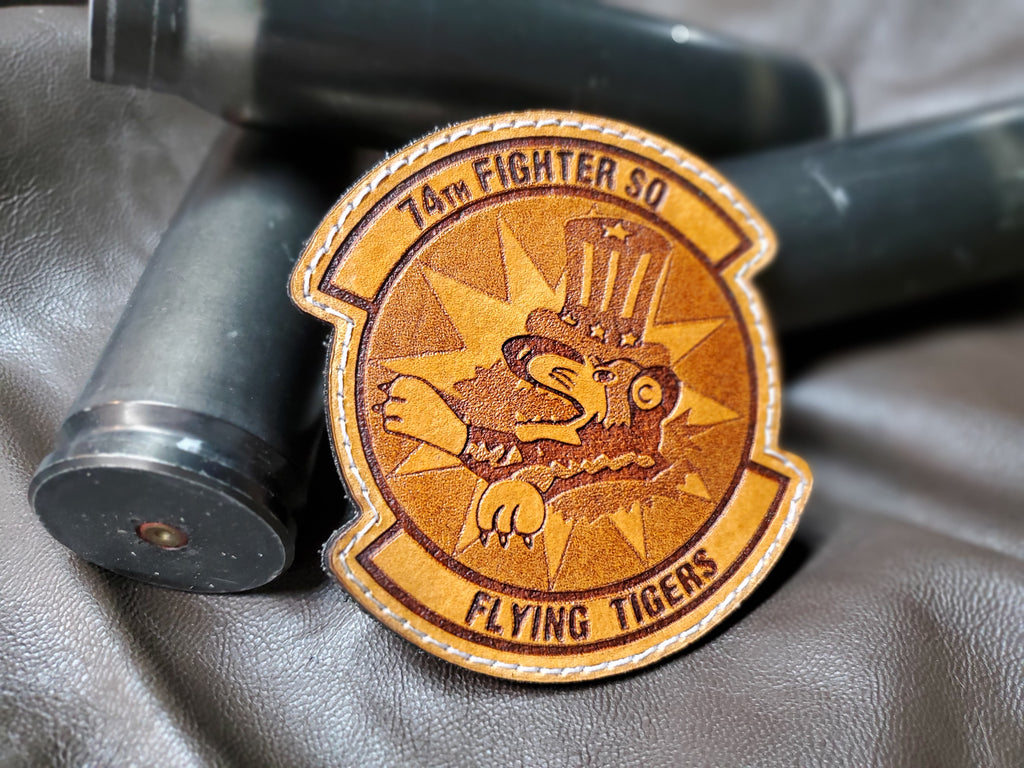 74th Fighter Squadron "Flying Tigers" - Handmade Leather Unit Patch
