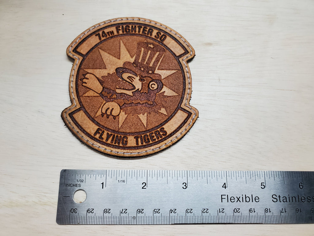 74th Fighter Squadron "Flying Tigers" - Handmade Leather Unit Patch