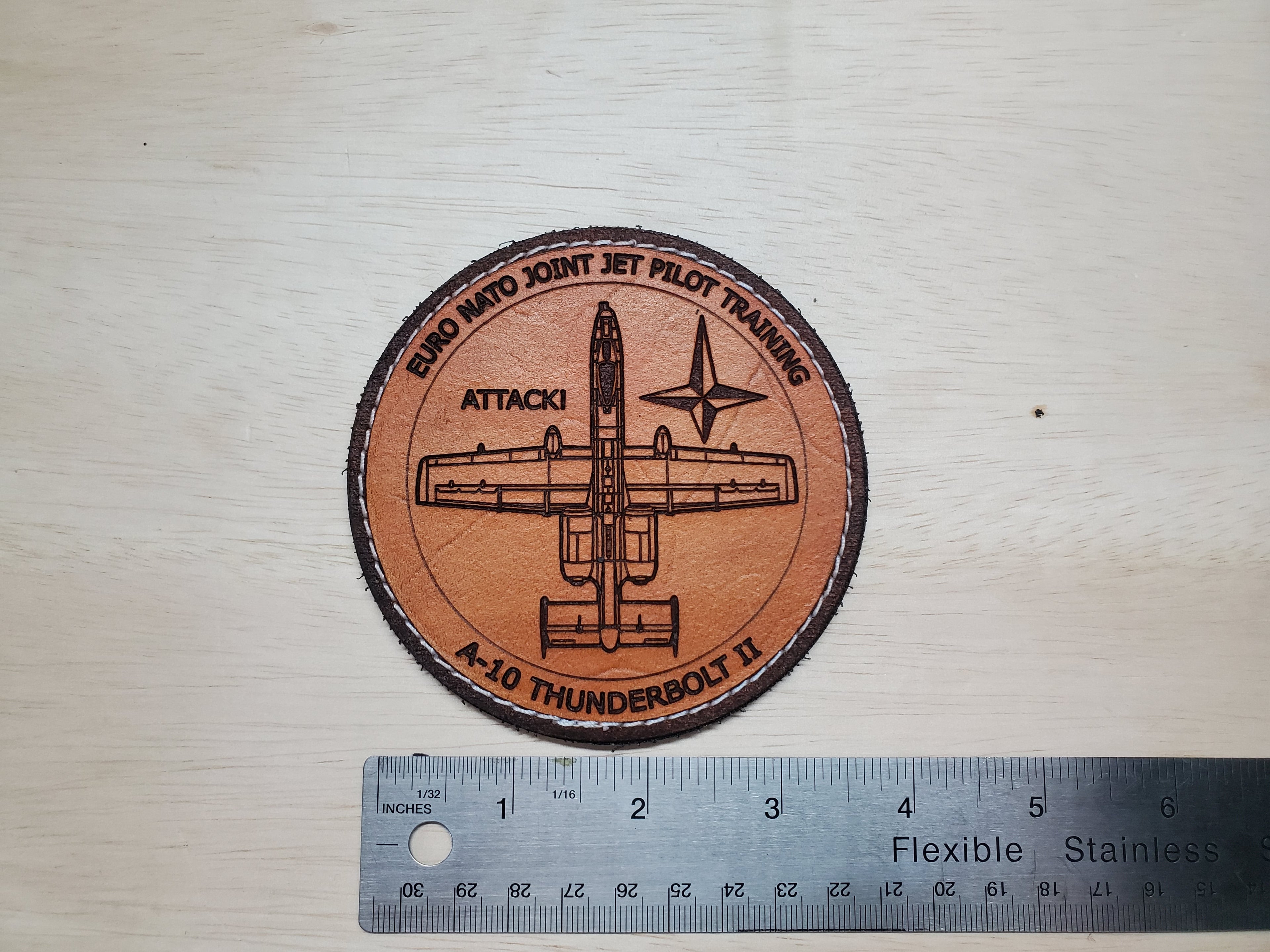 A-10 Euro NATO Joint Jet Pilot Training - Handmade Leather Morale Patch