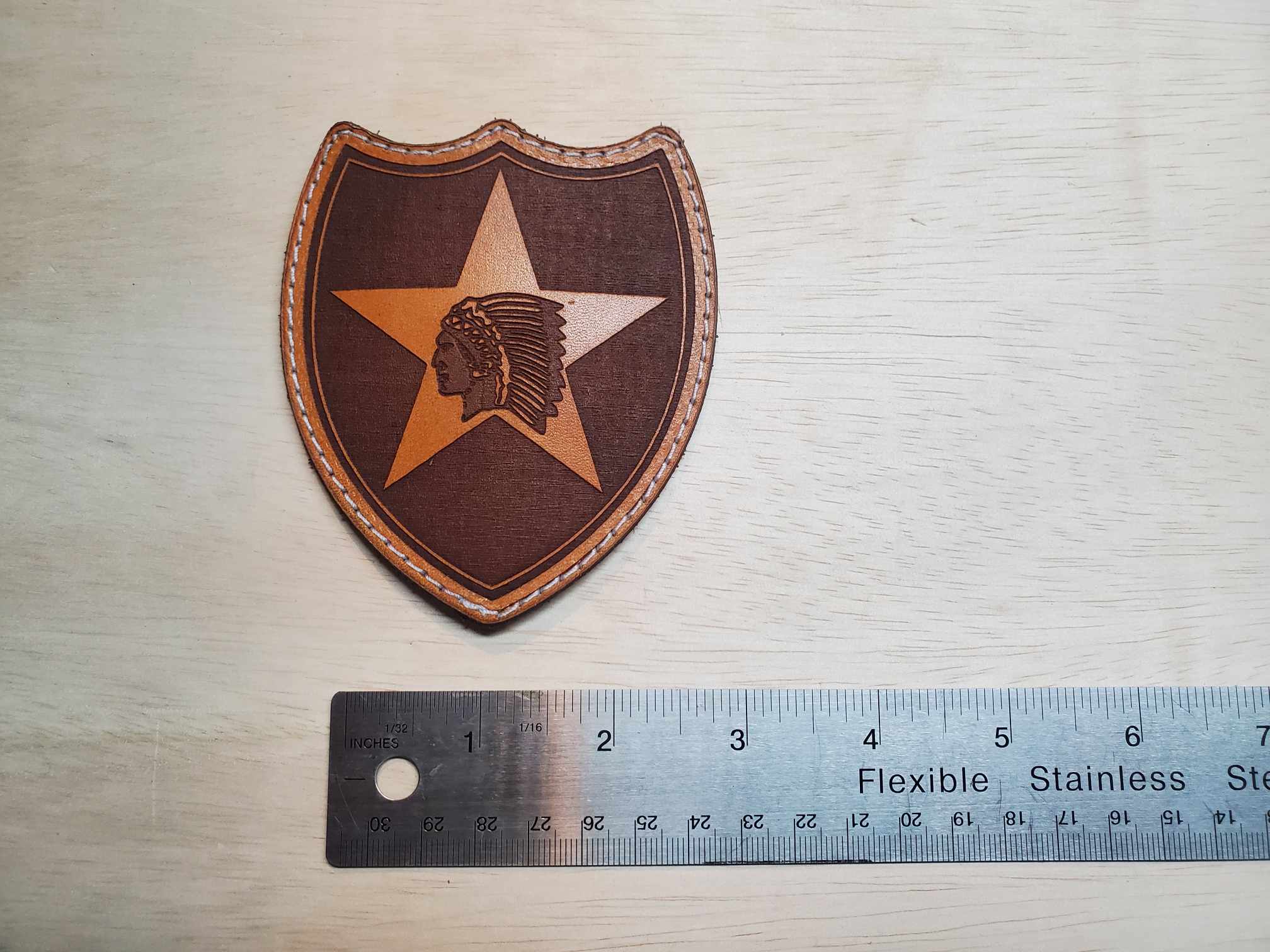 2nd Infantry Division - Handmade Leather Unit Patch