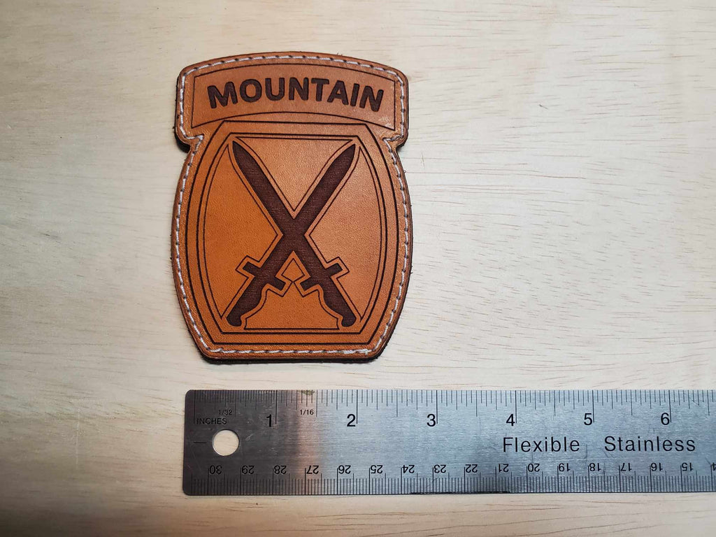 10th Mountain Division - Handmade Leather Unit Patch