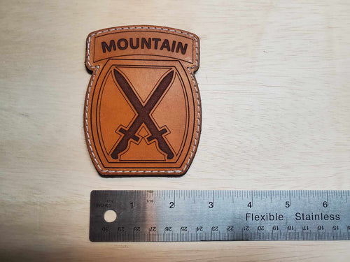 10th Mountain Division - Handmade Leather Unit Patch