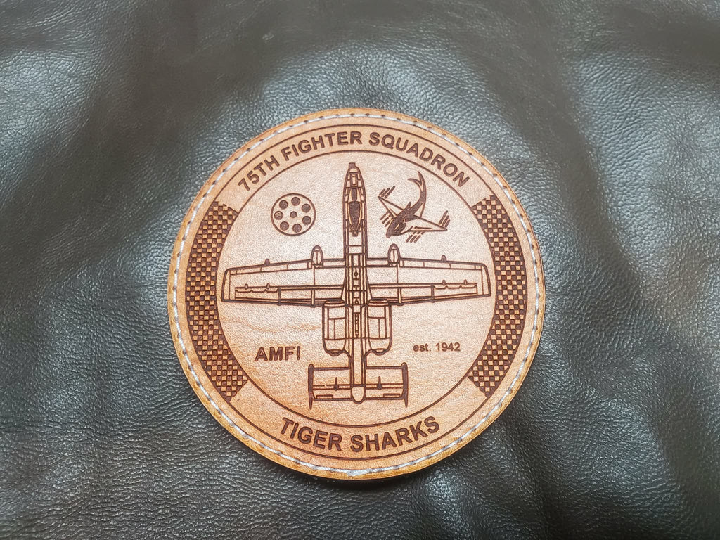 75th Fighter Squadron - Handmade Leather Morale Patch