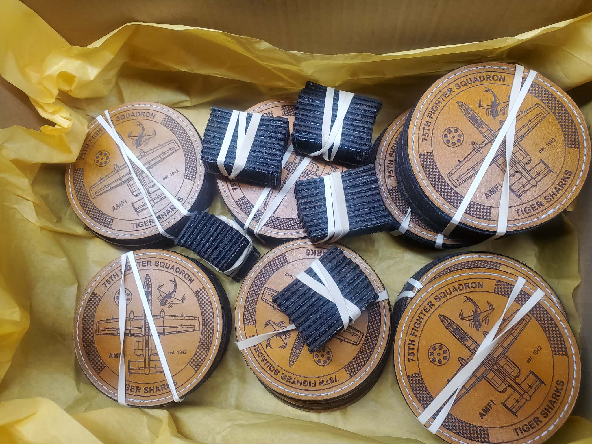 75th Fighter Squadron - Handmade Leather Morale Patch