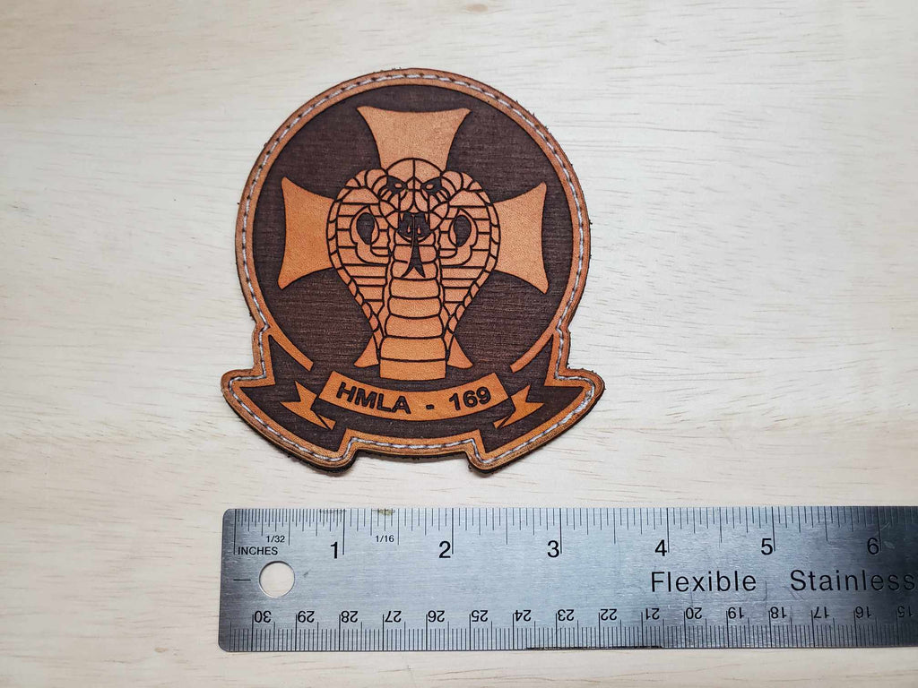 Marine Light Attack Helicopter Squadron 169 (HMLA-169)- Handmade Leather Unit Patch