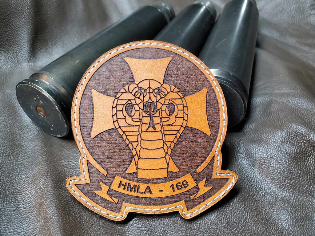 Marine Light Attack Helicopter Squadron 169 (HMLA-169)- Handmade Leather Unit Patch
