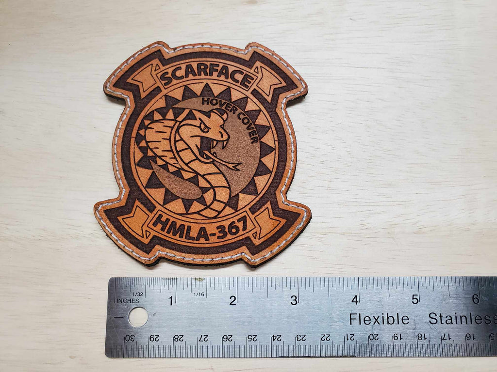Marine Light Attack Helicopter Squadron 367 (HMLA-367)- Handmade Leather Unit Patch