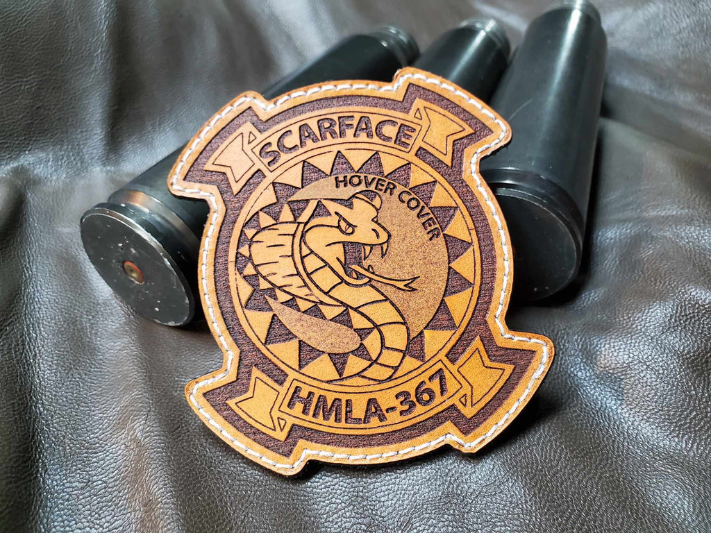 Marine Light Attack Helicopter Squadron 367 (HMLA-367)- Handmade Leather Unit Patch