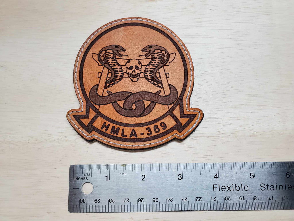 Marine Light Attack Helicopter Squadron 369 (HMLA-369)- Handmade Leather Unit Patch