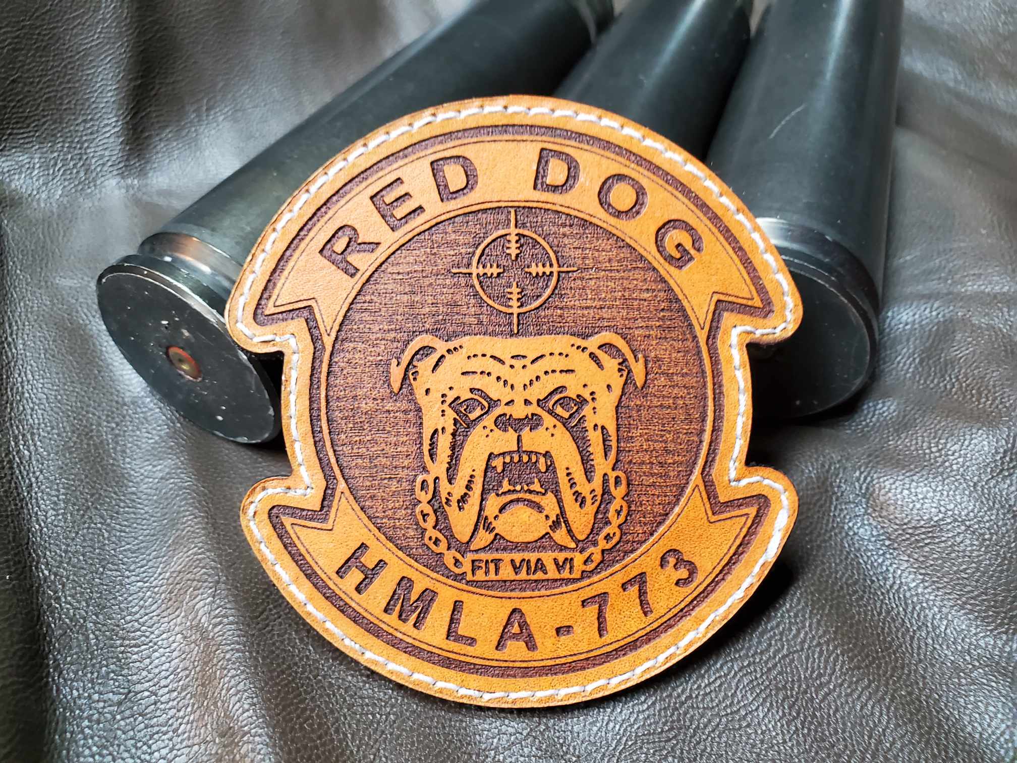 Marine Light Attack Helicopter Squadron 773 (HMLA-773)- Handmade Leather Unit Patch