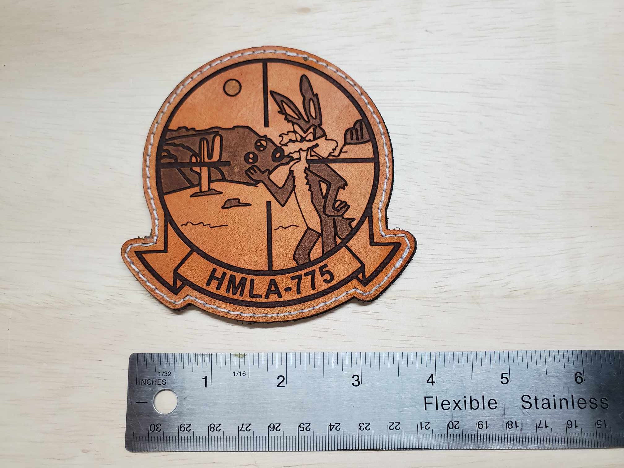 Marine Light Attack Helicopter Squadron 775 (HMLA-775)- Handmade Leather Unit Patch