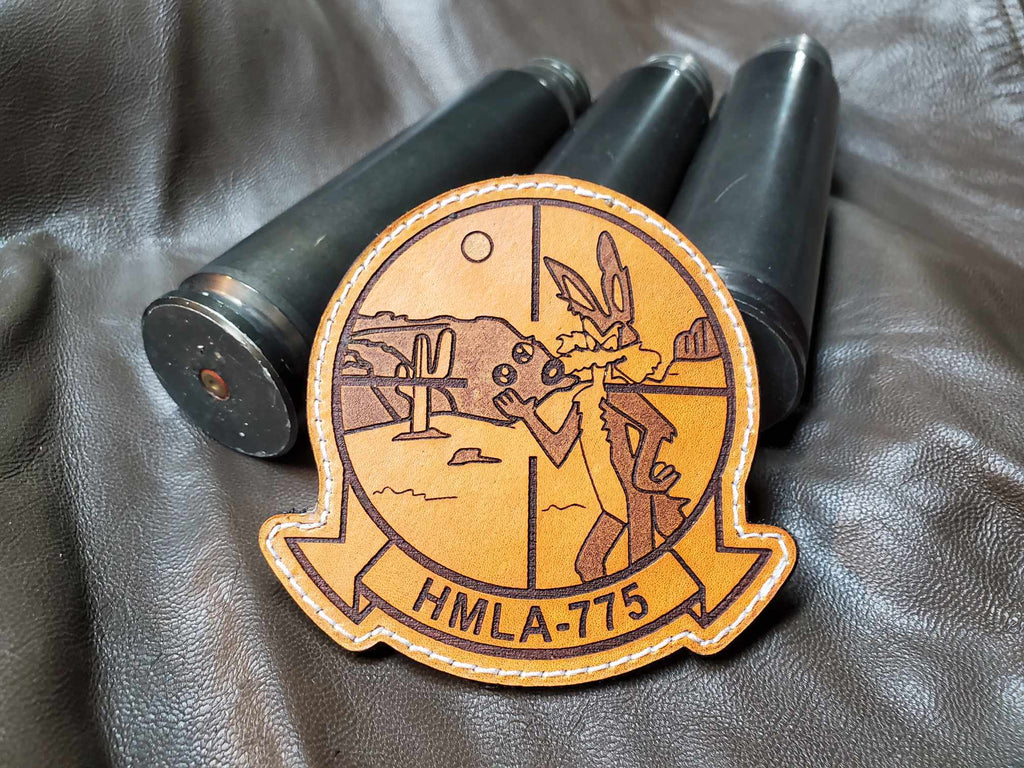 Marine Light Attack Helicopter Squadron 775 (HMLA-775)- Handmade Leather Unit Patch