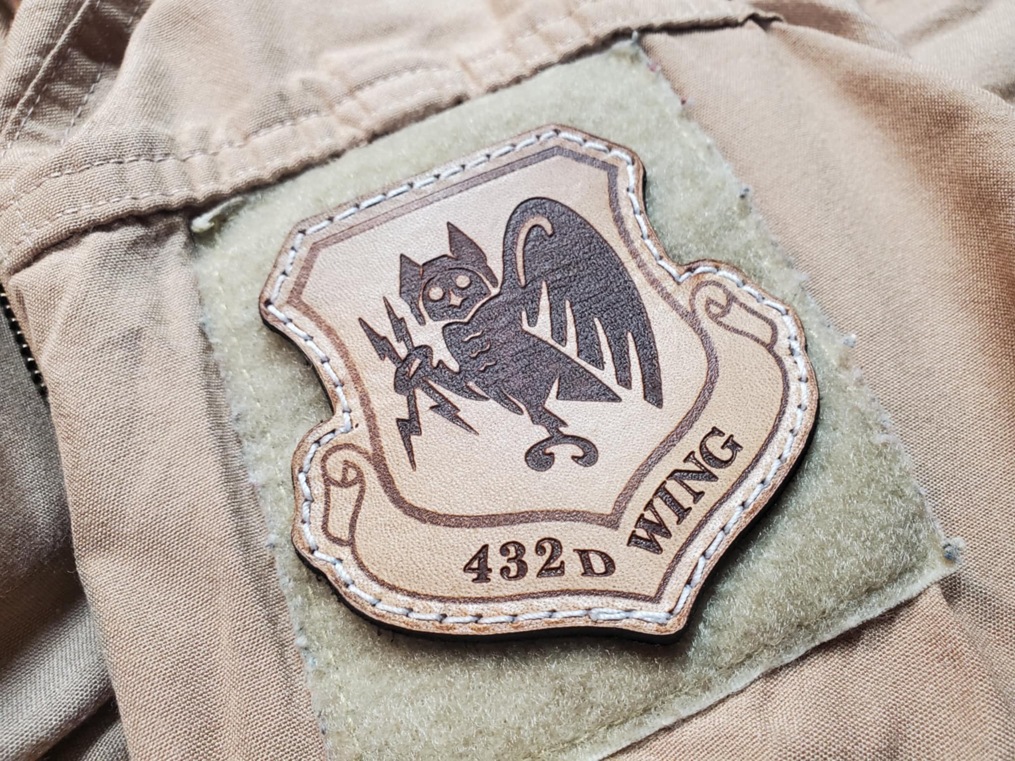 432nd Wing - Handmade Leather Unit Patch
